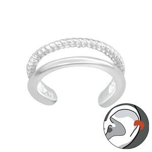 Sterling Silver Two Band Ear Cuff